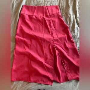 Express Vibrant Pink Midi Skirt